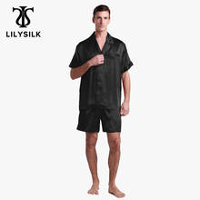 LilySilk-Conjunto de pijama de seda 100 para hombre, ropa de dormir corta con bóxer 22 momme, Natural, de lujo, envío gratis 2024 - compra barato