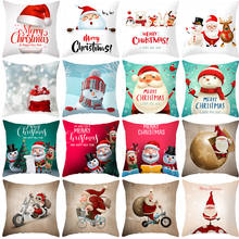 Christmas Cartoon Print Square Decorative Pillow Cushion Covers Pillowcase Cushions for Sofa Polyester Pillowcover Decorative 2024 - buy cheap