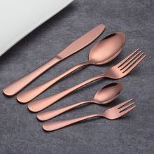 30/24 PCS Shiny Rosegold Dinnerware Set Stainless Steel Western Cutlery Set Kitchen Accessories Tableware Set Scoop Fork Set 2024 - buy cheap