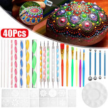 40Pcs/set DIY Mandala Dotting Tools Set For Painting Rocks Dot Kit Rock Stone Painting Pen Polka Dot Art Tool Template Cosmetic 2024 - buy cheap