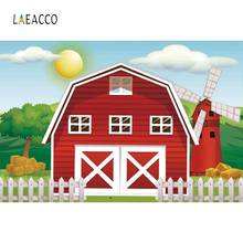 Laeacco Baby Birthday Photophone Farm House Windmill Trees Animals Photography Backdrops Photo Backgrounds For Photo Studio Prop 2024 - buy cheap