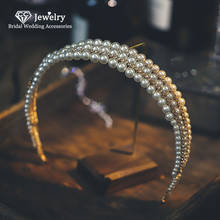 CC-diadema de perlas para mujer, joyería de boda, accesorios de compromiso, tocado de lujo para fiesta, hecho a mano, AN38, 100% 2024 - compra barato