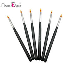1pcs Nail Brush Pen UV Gel Gradient Bloom Nail Art Painting Black Wood Handle Nylon Hair 2024 - buy cheap