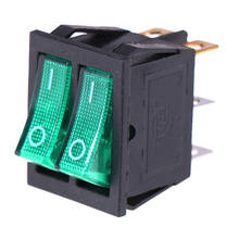 1Pcs Double Boat Rocker Switch 6 Pin On-Off With Green Light 20A 125VAC KCD6 2024 - buy cheap