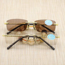 Rimless Sunglasses Men Women Vintage Luxury Natural Crystal Stone Lens Sun Glasses for Men Retro Clear Lens Sunglass Eyewear 2024 - купить недорого