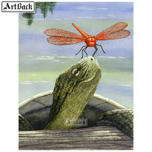 5d diy diamond painting turtle dragonfly full square diamond mosaic animal 3d diamond embroidery crafts 2024 - buy cheap