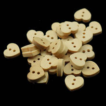 50PCs Wood Sewing Buttons Scrapbooking Heart Natural 2 Holes DIY Buttons for Colthing Decor Sewing Clothing Cartoon DIY Button 2024 - buy cheap