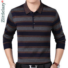 2022 Brand Casual Striped Fitness Long Sleeve Polo Shirt Men Poloshirt Jersey Luxury Mens Polos Tee Shirts Dress Fashions 81025 2024 - buy cheap