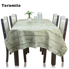 Teramila-Mantel rectangular grueso para mesa, cubierta cuadrada de diseño Vintage de grano de madera para comedor, fiesta en casa, boda, cocina 2024 - compra barato