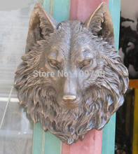 002022 16"wall-hung type Bronze ART Animals Wolf Head Spirit Mask Gnoll Statue (A 0319 discount 35%) 2024 - buy cheap