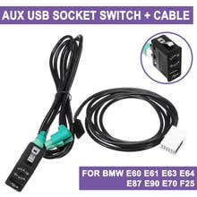 For BMW E60 E61 E63 E64 E87 E90 E70 F25 for Phantom Car AUX USB Socket Switch+AUX USB Cable Adapter Audio Harness Wire USB Cable 2024 - buy cheap