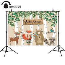 Allenjoy jungle birthday backdrop background for photo forest woodland animals wild one baby shower party photophone photocall 2024 - buy cheap
