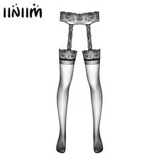 Mens Lingerie Socks Stretchy Hollow Out Sexy Fishnet Stockings Tights See-through Crotchless Pantyhose Nightwear for Clubwear 2024 - buy cheap