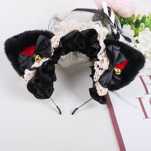 Japanese Gothic Vintage Lolita Girl Women Headband Lace Bow Headwear Anime Cosplay Halloween Hair Accessories 2024 - buy cheap