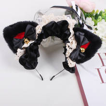 Diadema gótica japonesa Vintage Lolita para niña y mujer, diadema de lazo de encaje, tocado de Anime, accesorios para el cabello de Halloween 2024 - compra barato