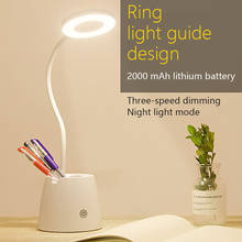 Luminária branca de mesa, 8w, dc 5v, led, interruptor de toque, lâmpada de leitura, usb, dimerizável, proteção para os olhos, estudo, luz de trabalho 2024 - compre barato