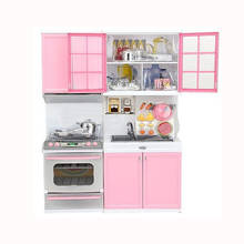 Детский кухонный мини-набор для ролевых игр, кухонный шкаф, плита, игрушка для девочек, игрушки для игры на кухне, Детский развивающий Забавный подарок 2024 - купить недорого
