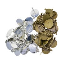 Base de disco do pino do broche, 100 peças, redondo, 20mm, bandejas de cabochão em branco 2024 - compre barato