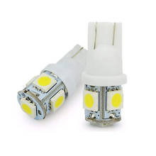 Lâmpada led branca para placa de carro, 10 peças, 12v, t10, 5050, 5smd, luz de sinal led 2024 - compre barato