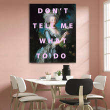 Pintura de tela de antoinette e rosa, quadros de maria e antena, não diga o que fazer, pôster feminino engraçado, decoração de arte de parede 2024 - compre barato