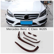 For Mercedes-Benz C Class W205 C180 C200 C260 C300 2015-2018 Front Lip Spoiler Carbon Fiber & ABS Grill Bumper Diffuser Spoilers 2024 - buy cheap