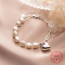 Korean Version Of The Best-Selling 100% 925 Sterling Silver Love Pearl Bracelet Bijo Women's Accessories Exquisite Gift 2024 - buy cheap