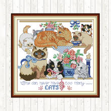 Eight Kittens Chinese Cross Stitch Sets for Embroidery Kit DIY Handmade Needlework Kits Aida Counted 14ct 11ct Printed on Canvas 2024 - buy cheap
