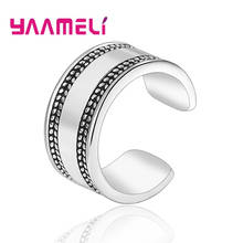 Anillo de plata esterlina 925 para hombre y mujer, sortija ajustable, banda ancha Lisa antigua, gran oferta, decoración para fiesta, joyería 2024 - compra barato