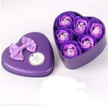 Rose Soap Flower Case 6 Pcs Heart Scented Bath Body Petal Rose Flower Soap Wedding Decoration Gift Festival Box #BL5 2024 - buy cheap