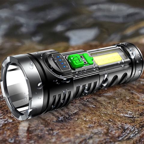 Ultra Bright LED Flashlight With XP-L V6 LED Lamp Beads Waterproof Torch Zoomable 4 Lighting Modes Multi-Function USB Charging 2022 - buy cheap