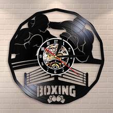 Boxing Gym Sign Boxing Martial Arts Wall Clock Madville Wall Decor Pugilism Boxing Main Event Vinyl Record Wall Clock Boxer Gift 2024 - buy cheap