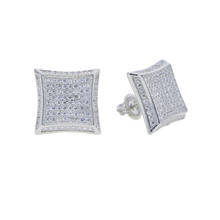 New Style Gold Silver Color All Iced Out Micro Pave CZ Stone Square Stud Earring  Women Men Hip Hop Rock Fashion Jewelry 2024 - buy cheap