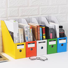 Estante de papel Kraft DIY para revistas, soporte de libros coloridos, soporte de archivos, organizador de documentos, estante de almacenamiento de oficina con etiquetas, 5 uds. 2024 - compra barato