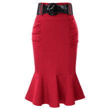 Sexy Women Mermaid Tail Midi Skirt Hips Bodycon Pencil Skirt Matched Belt S~ 2XL 2024 - buy cheap