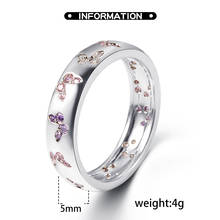 Женское кольцо с разноцветным рисунком бабочки, серебряное кольцо, модное очаровательное кольцо по индивидуальному заказу для женщин, подарок для девочек, ювелирные изделия 2024 - купить недорого