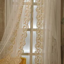 Cortina de vidro bordado de platina, cortina para quarto e sala de estar, com tela de transmissão correspondente, personalização 2024 - compre barato