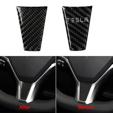 Car Steering Sticker Carbon Fiber Car Steering Wheel Cover Sticker for Tesla Model S X Automobile carros Interior Decor Interior 2024 - buy cheap