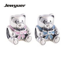 Memnon Fine Jewelry baby girl and boy bear Charms 925 Sterling Silver jewelry animals charm Fit bead Bracelet Bangles DIY BE116 2024 - buy cheap