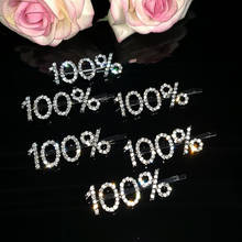 The Most Popular Rhinestone Hairclip Blingbling "100%" Words Hair Pins Unique Hair Styling Barrette Hair Accessories WHOLESALE 2024 - buy cheap