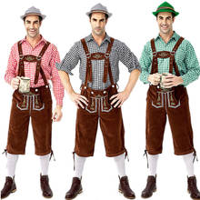 3 Pçs/set Adulto Homem Octoberfest Bávara Beer Festival Alemão Oktoberfest Lederhosen Traje Cosplay Masculino Festa Halloween Costume 2024 - compre barato