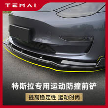 CEYUSOT FOR NEW Tesla Model 3  Front Bumper Anti-Collision Separator CAR Spoiler ABS Plastic 3PCS Modification Accessories 2017+ 2024 - buy cheap