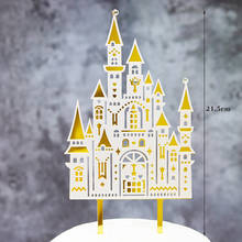 Акриловый Топпер для торта «С Днем Рождения», золотой замок, топперы для кексов на день рождения для детей, украшения для торта для вечеринки 2024 - купить недорого