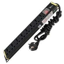 19 дюймов 1U PDU стойка сетевого шкафа Power Strip с переключателем AU/US/EU/UK/Large South Africa Universal Socket 1,5/3 метра Line 2024 - купить недорого