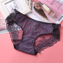 Embroidery Lace Sexy Panties Women's Underwear High Elastic Underpants Temptation Erotic Sexy Lingerie Ladies See Through Thongs 2024 - buy cheap