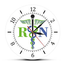 Caduceus-Reloj de pared con símbolo médico, dispositivo de pared impreso, con Insignia médica, para Hospital, enfermera, regalo de enfermería 2024 - compra barato