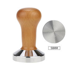 51/58mm Wooden Handle Coffee Powder Hammer Handmade Coffee Tampers with 304 Stainless Steel flat/Thread Base Coffee Accessories 2024 - buy cheap