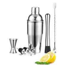 6 Pieces/Set Cocktail Shaker, 25 Oz Martini Shaker, Stainless Steel Drink Shaker, Bar Set, Bartender Kit Home Bar Tools 2024 - buy cheap