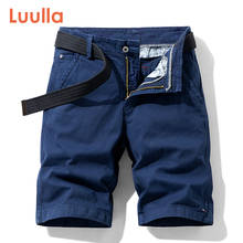 Luulla Men New Summer Casual Classic Solid Color Cargo Shorts Men Fashion 100% Washed Cotton Patchwork Stretch Shorts Pants Men 2024 - buy cheap