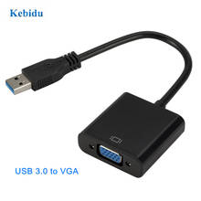 Kebidu USB 3,0 к VGA адаптер внешняя видеокарта мульти дисплей конвертер для Win 7/8/10 настольный ноутбук ПК Монитор Проектор 2024 - купить недорого