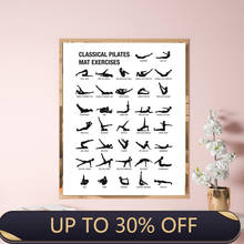 Pilates Workout Chart Poster Canvas Prints Yoga Room Wall Decor , Pilates Gift BodyBuilding Guide Fitness Gym Painting Picture 2024 - buy cheap